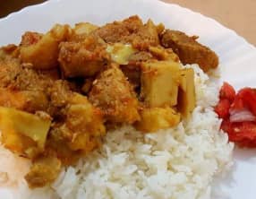 Cari de porc au palmiste réunionnais