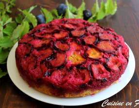 Gâteau renversé aux prunes