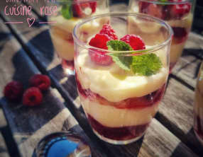 Verrines gourmandes aux framboises façon tiramisu