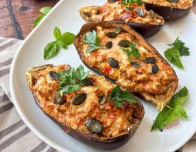 Aubergines farcies végétariennes