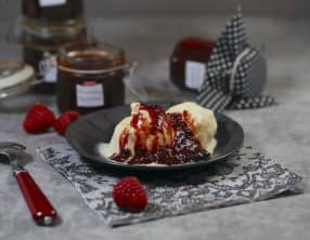 Confiture de framboises au chocolat