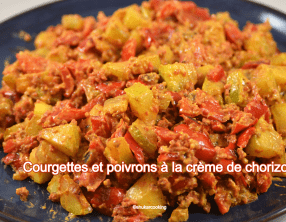 Courgettes et poivrons à la crème de chorizo