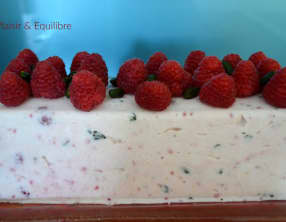 Semifreddo de ricotta, framboises et pistaches