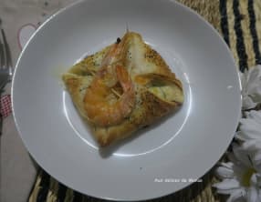 Paniers feuilletés aux crevettes et courgette