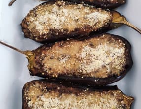 Aubergines farcies aux lentilles