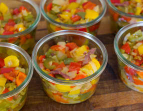 Bocaux de poivrons cuisinés