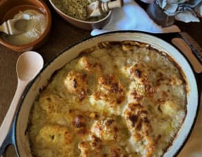 Gratin de chou-fleur, béchamel au sarrasin