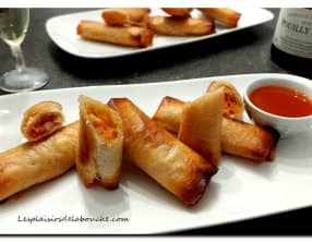 Nems aux crevettes et bisque