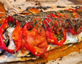 Bar rôti en papillote