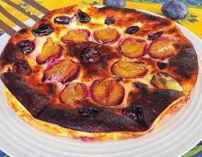 Gâteau léger au fromage blanc et aux quetsches