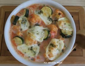 Gratin de chou-fleur et courgettes à la mozzarella