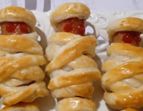 Petits feuilletés momies d'Halloween