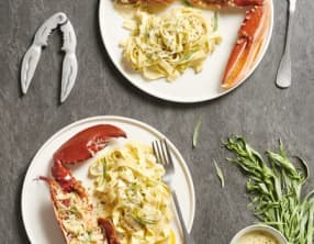 Homard à la crème d'estragon et tagliatelles fraîches