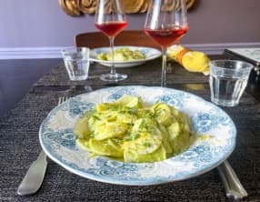 Pâtes au pesto de courgettes