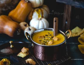 Soupe de potiron au lait de coco