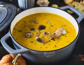Soupe de potiron et châtaignes