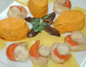 Flans de potiron aux saint-jacques