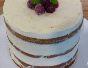 Naked cake framboise, huile d'olive et citron