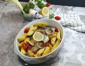 Pagre aux pommes de terre et basilic