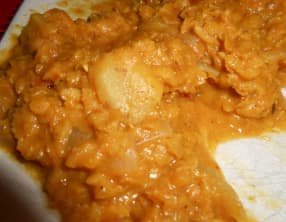 Dahl de lentille corail et patate douce au lait de coco