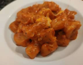 Gnocchis de patate douce sauce tomate et mozzarella