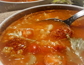 Bouillon épicé de lentilles corail au chorizo