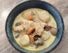 Nage marine à la crème safranée