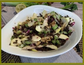 Salade de lentilles pommes et noix