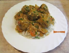 Curry de boulettes de poulet au potiron