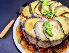 Charlotte d’aubergines à l’agneau