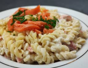 Pâtes à la truite fumée