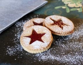 Sablés linzer à la confiture de Framboise