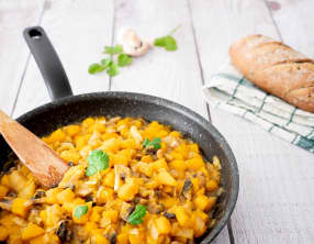 Poêlée de Butternut, aux pommes et champignons