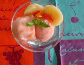 Sorbet aux pêches et à la verveine