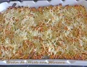 Gratin de crozets aux poireaux