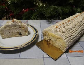 Bûche roulée aux marrons sans cuisson