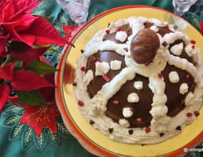 Entremet chocolat noir et crème de marrons