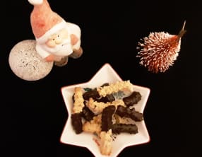 Spritz au chocolat et à la poudre de noisettes