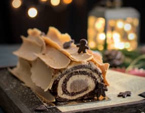 La bûche roulée au spéculoos et au cacao
