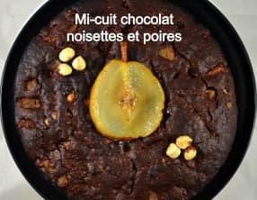 Mi-cuit chocolat, noisettes et poires