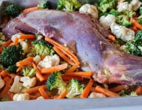 Gigue de chevreuil rôtie au cidre