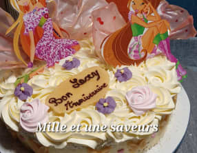 Gâteau avec ganache chocolat crème chocolat blanc