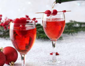 Cocktail champagne framboise