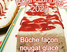 Bûche façon nougat glacé