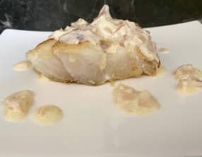Dos de cabillaud sauce champagne