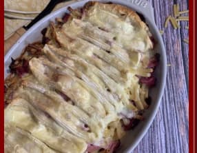 Gratin de macaronis au fromage pour tartiflette