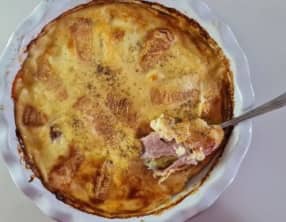Gratin de poireaux au jambon et au maroilles