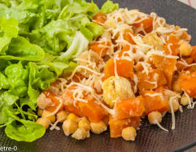 Patates douces aux châtaignes et pois chiches