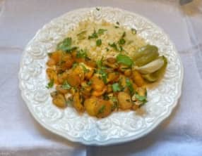 Wok de courge à la coriandre