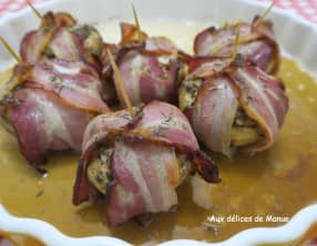 Champignons farcis enlardés